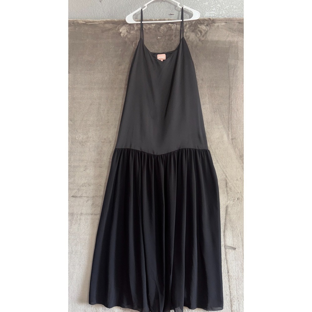 Show Me Your Mumu Dalia Maxi Dress Womens XL Black Luxe Satin Partially Lined - Picture 3 of 11